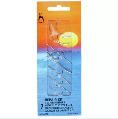 Pony 7 X Repair Sewing Needles Gold Eye Mattress Carpet Sail Leather Canvas • £3.29