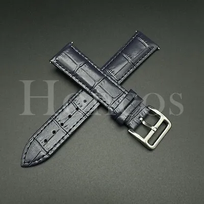 16-22 MM Watch Band Strap Blue Genuine Leather Quick Released Fits For Movado • $12.99