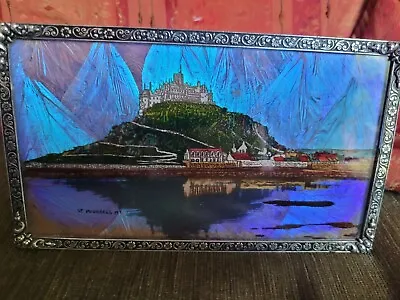 £25 • Buy Vintage Butterfly Wing Picture St Michael's Mount