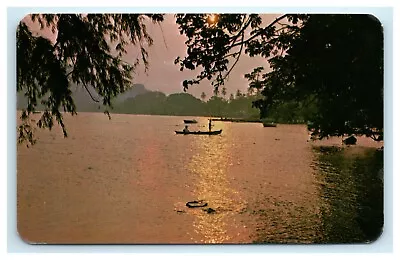 POSTCARD Fishing Lake Water Hills Mountains Boat Catemaco Veracruz Mexico • $7.95