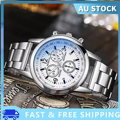 Stylish Mens Date Stainless Steel Military Sports Analog Quartz Wrist Watch^ • $15.03