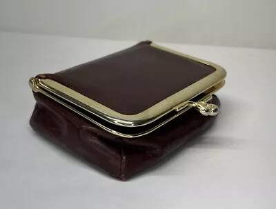 Vintage Leather Etienne Aigner Lipstick Makeup Case With Mirror Small Burgundy • $13.75