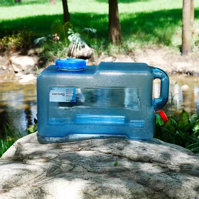 12L Outdoor Water Bucket Portable Camping Water Storage Container Faucet Blue  • $35.99