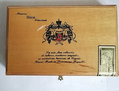Vintage Maduro Wooden Cigar Empty Box By A Fuente Y Cia 10.3  X 6.5  X 2  • $16