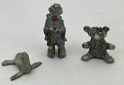 Pewter Miniature Figurines Collectible Teddy Bear Clown Seal Lot Of 3 • $14.95