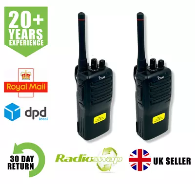 Icom Ic-f15 Vhf 5 Watt Business Walkie-talkie Two Way Radios X 2 • £99.95