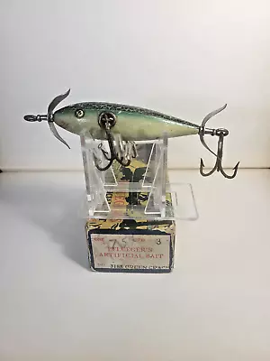 Vintage Pflueger Underwater Minnow In Correct Early Blue Border Box Wooden Lure • $66.66