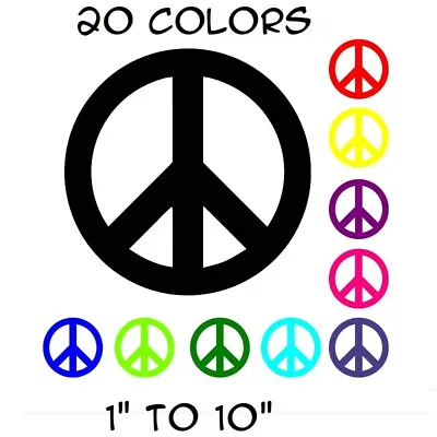 Peace Sign Sticker Vinyl Decal - Love Symbol Car Window Bumper Hippie 1  To 10  • $4.99