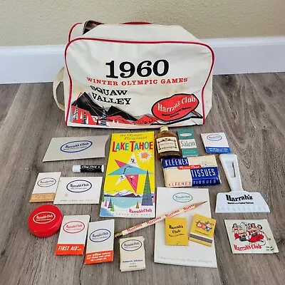 1960 Harrah's Winter Olympics Squaw Valley Survival Bag W/ Vintage Accessories • $200