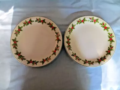 Schmidt   CHRISTMASTIME   Plates  Dinner  Porcelain Brazil   Set Of 2    10  EC • $18.99