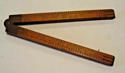 Antique Stanley SweetHeart No. 61 Boxwood & Brass 24  Folding Ruler Wood Vintage • $12.99