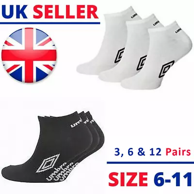 Men's Official Umbro Trainer Sports Socks Cotton Rich 3-12 Pairs UK Size 6-11 • £6.49