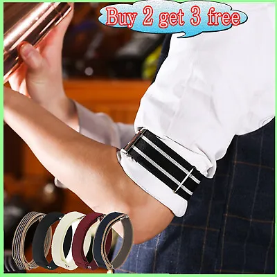 Fashion Men's Anti-Slip Shirt Sleeve Holder Elastic Garter Arm Band Adjustable • £3.03