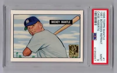 1996 Topps CASE INSERT 1951 Bowman Reprint Mickey Mantle PSA 9 1of 3 None Higher • $350