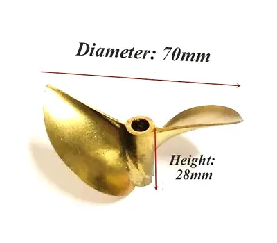 2716 Brass Propeller Dia 70mm Pitch 1.6 For 1/4  Shaft Cable Gas Nitro RC Boat • $44.16