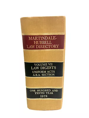 Vtg Martindale Hubbell Law Directory Volume VII 1978 Law Digests Book US & More • $19