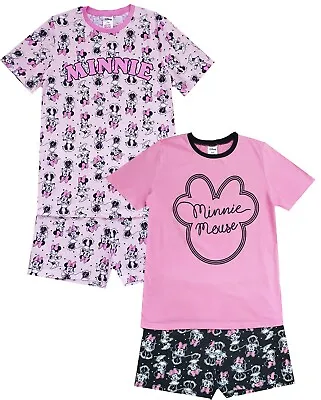 Ladies Disney Minnie Mouse Short Pyjamas 2 PACK Mothers Day Gift 8-22 • £16.95