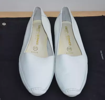 Lilley & Skinner White Leather Loafer Style Shoes - Size 4/37 - Made In Brazil • £15.99