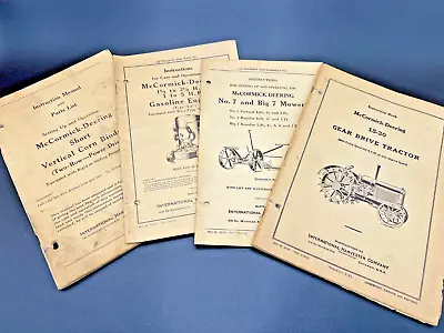 4 Vintage 1929-1944 McCormick Deering Instruction Manuals Engine Tractor Binder • $80