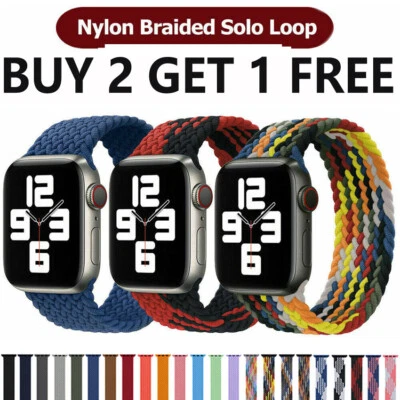 $4.39 • Buy IWatch Nylon Braided Solo Loop Band Strap For Apple Watch Series Ultra 8 7 6 SE