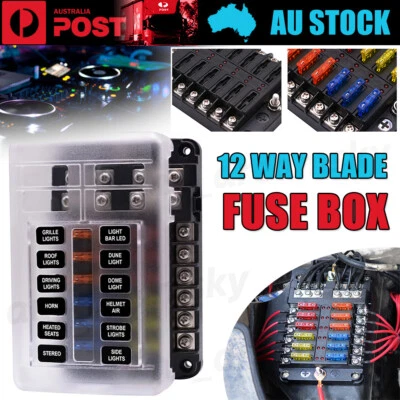 $23.66 • Buy NEW 12 Way Blade Fuse Box Block Holder Marine LED Light 12V-32V (5A 10A 15A 20A)