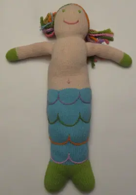 Blabla Plush Knit Mermaid Stuffed Doll Toy Pillow 19” Multicolored Hair Rainbow • $9.99