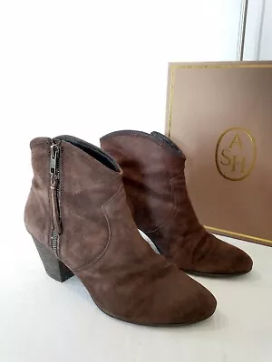 Ash Jess Brown Suede Western Tassel Ankle Boots 38 UK 5 • £9.99