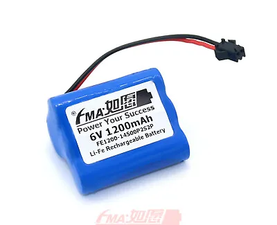 Rechargeable Battery Li-Fe 6v 1200mAH For 80 Led Solar Motion Bulbs Light AA2S2P • $15.26