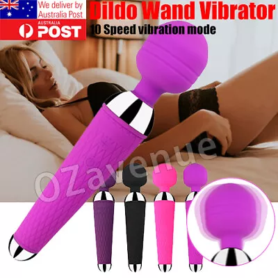$21.95 • Buy 10 Speed Rechargeable Dildo Wand Vibrator Clit G-Spot Stimulator AV Big Sex Toy