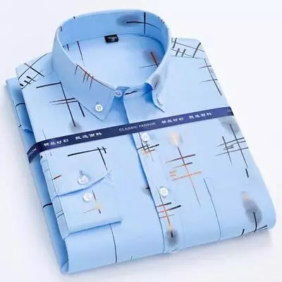 Men's Dress Shirts Long Sleeves Business Botton Down Non Iron Casual Shirts Tops • $15.99
