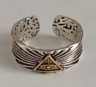 Silver S925 Masonic Ring Adjustable Freemason Silver Band Master Mason  • $12.95