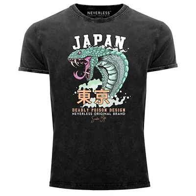 Neverless® Mens Vintage Shirt Printshirt Japan Cobra Japanese T-Shirt • $25.41