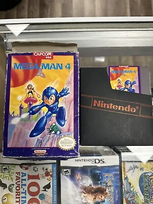 Mega Man 4 NES With Box Nice Label Tested • $100