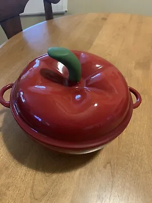 Technique Red Enameled Cast Iron Tomato Shaped Lidded Dutch Oven 2 Quarts • $55