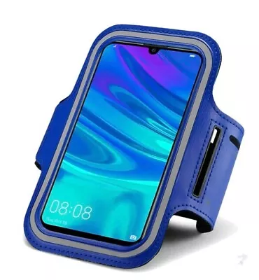 Sports Arm Band Mobile Phone Holder Bag Running Gym Armband Exercise Blue • £1.99