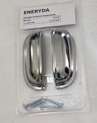 IKEA ENERYDA Cabinet Cup Pull Handle Chrome-plated Kitchen 403.475.13 3.5  2 Pk  • $11.96