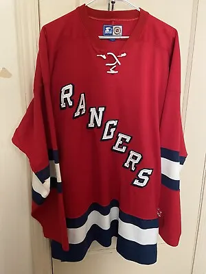 Rare NHL 2000 Vintage Starter New York Rangers Red Hockey Jersey Mens XLarge EUC • $169.99