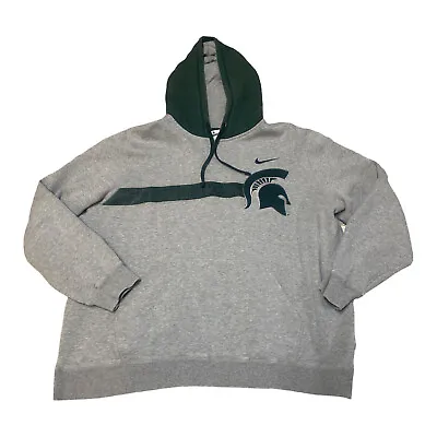 Authentic Team Nike Michigan State Spartans Hoodie Gray Green Size Men’s L • $24.99