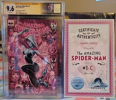 ASM Spider Man 1 C Signed J Scott Campbell Spider Gwen CGC 9.6 Custom Label SDCC • $209