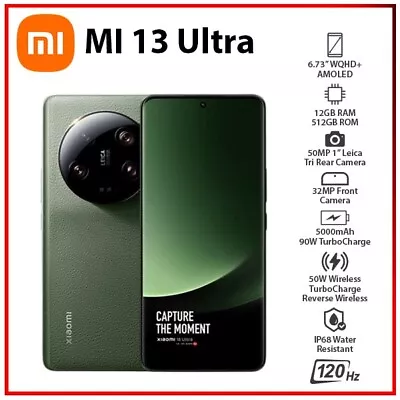 $2095 • Buy NEW Xiaomi Mi 13 Ultra 12GB+512GB GREEN Dual SIM Unlocked Android Mobile Phone