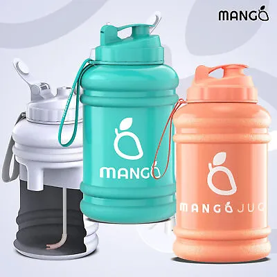 MANGO Water Bottle 2.2 Litre BPA Free Sports Gym Workout Drinking With Straw • £10.95