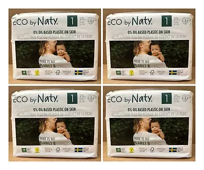 £16.99 • Buy 4 Packs Eco By Naty Nature Baby Newborn Nappies Size 1 2 - 5kg - 100 Nappies New