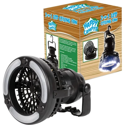 $19.89 • Buy Portable Camping Fan LED Light Outdoor Tent Lantern Lamp Battery Operated