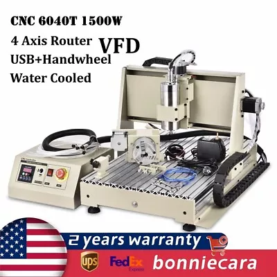 4 Axis CNC 6040T Router Engraver VFD Milling Engraving Machine 1500W +Controller • $1124