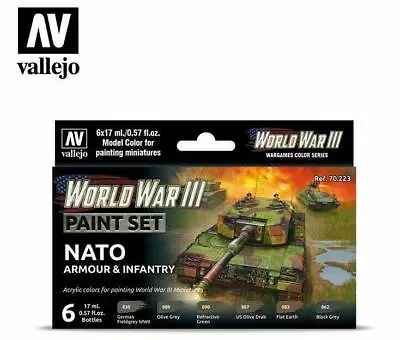 AV Vallejo Model Color Set WWIII Nato Armour & Infanrty (6)paint Set 70223 • £20.98