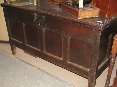 Very Rustic Georgian Oak Large Coffa Blanket Box Not Perfect • £120