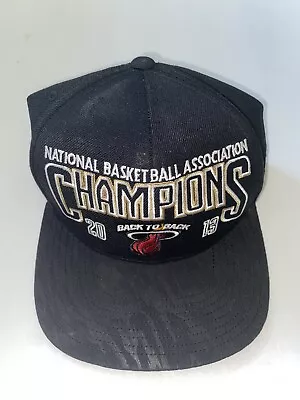 Miami Heat Hat Adidas Champions 2013 Back To Back Finals Wool Strapback NBA EUC • $20