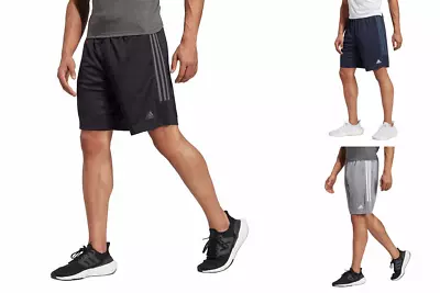 Adidas Men’s Active 3 Stripe Drawstring Shorts Zipper Pockets Variety • $19.99
