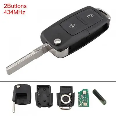 2 BTN Key Fob Flip Keyless Entry Remote Fit For VW Bora Golf 1J0 959 753 • $12.03