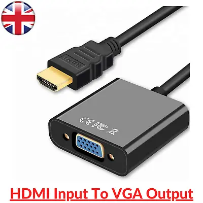 £3.49 • Buy HDMI Male INPUT To VGA Female OUTPUT Converter Adapter Cable For PC Monitor TV